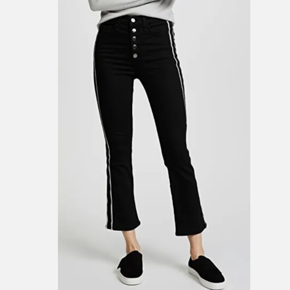 VERONICA BEARD Carolyn Baby Boot Cropped Jeans with Tux Stripes Size 25